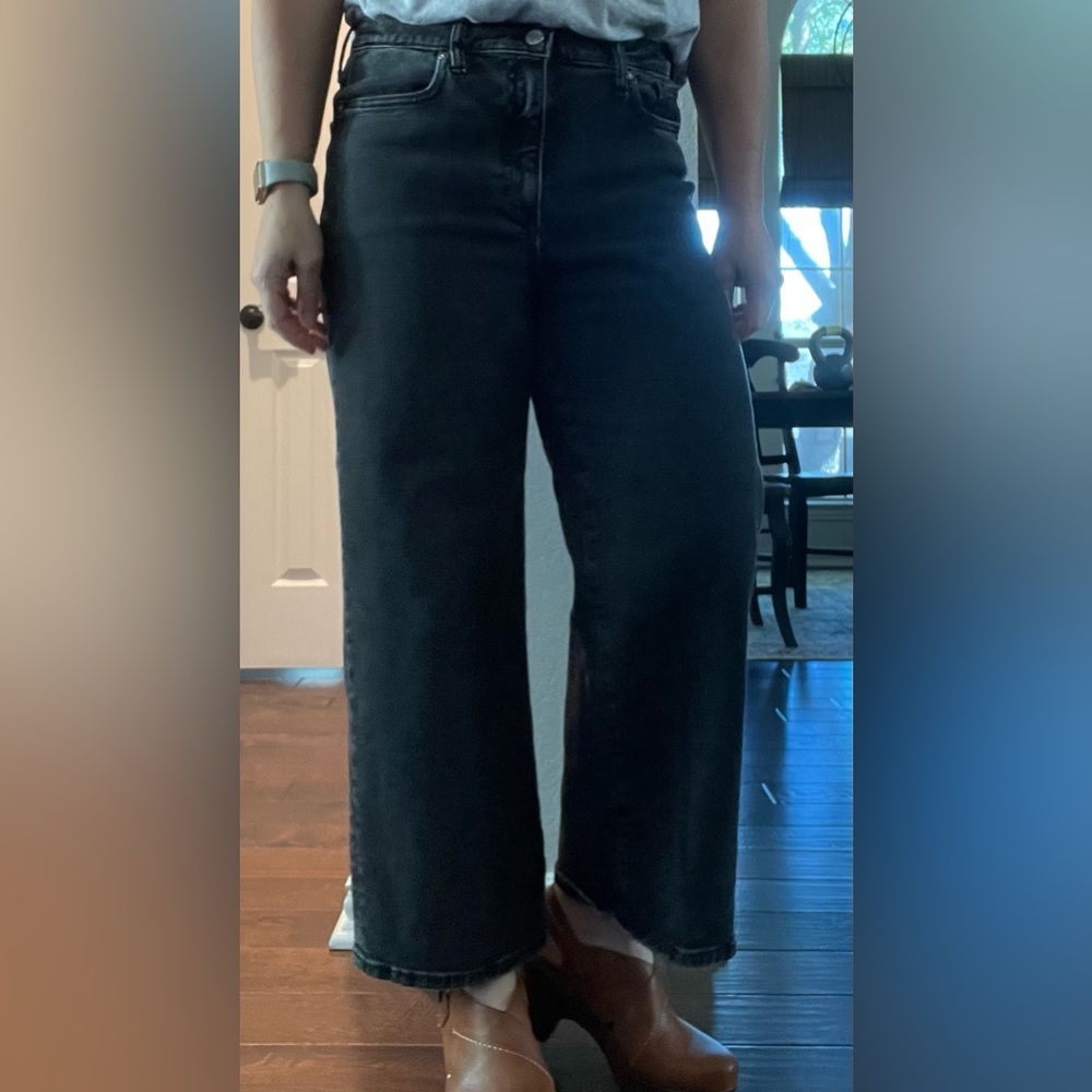 Banana Republic High Rise Wide Leg Crop Jeans - size 31, black
